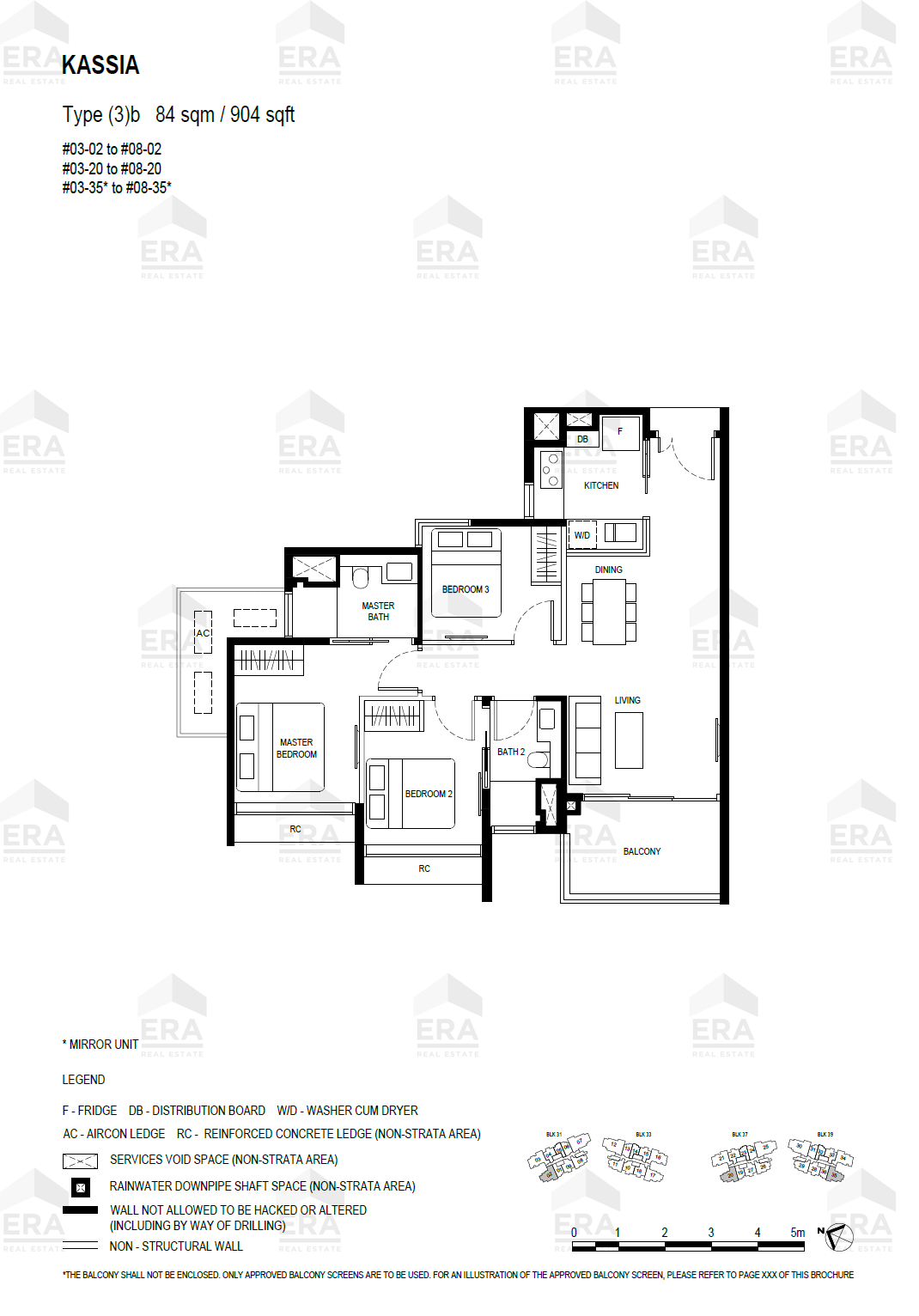 (3)b · 904 sqft floor plan