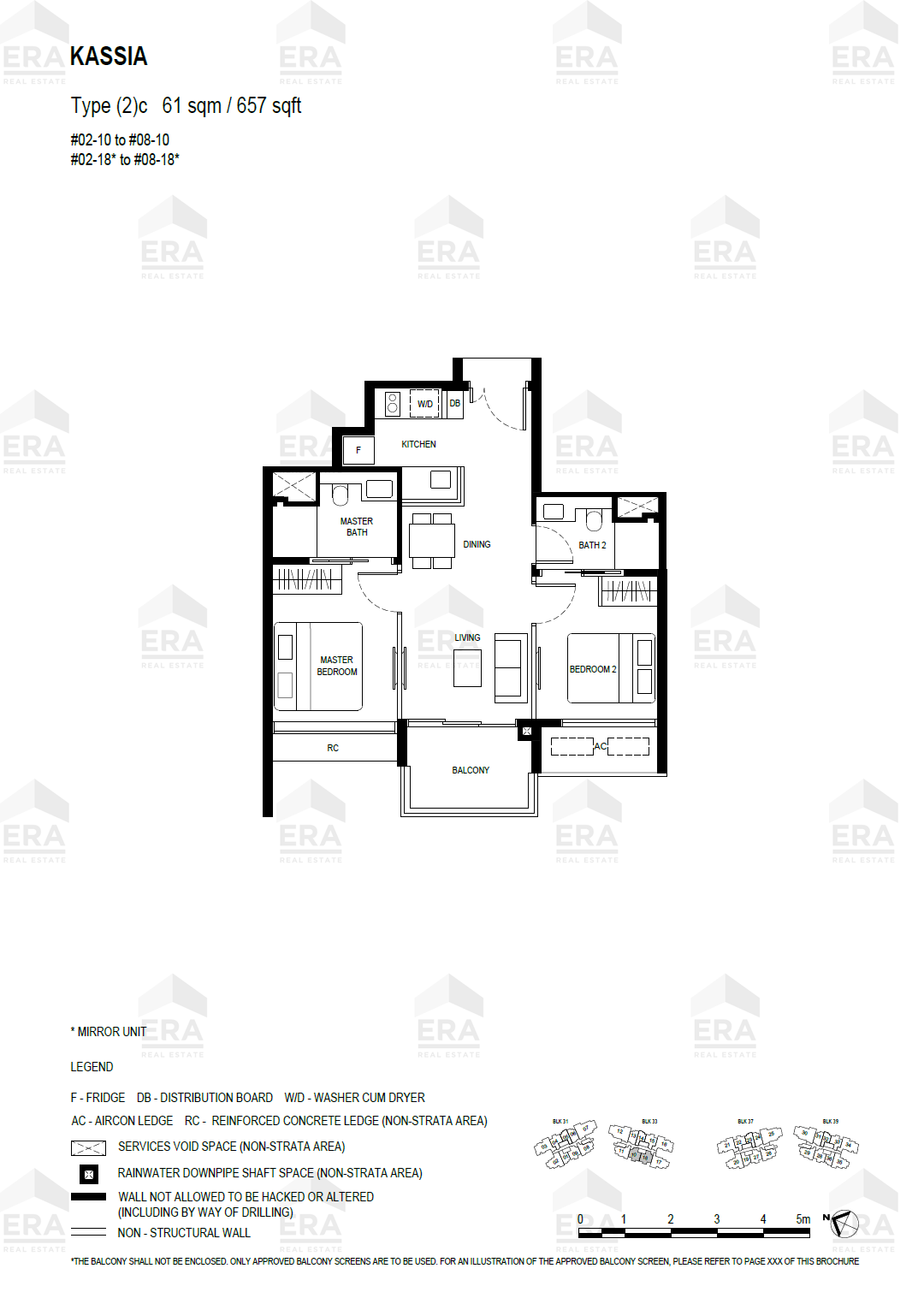 (2)c · 657 sqft floor plan